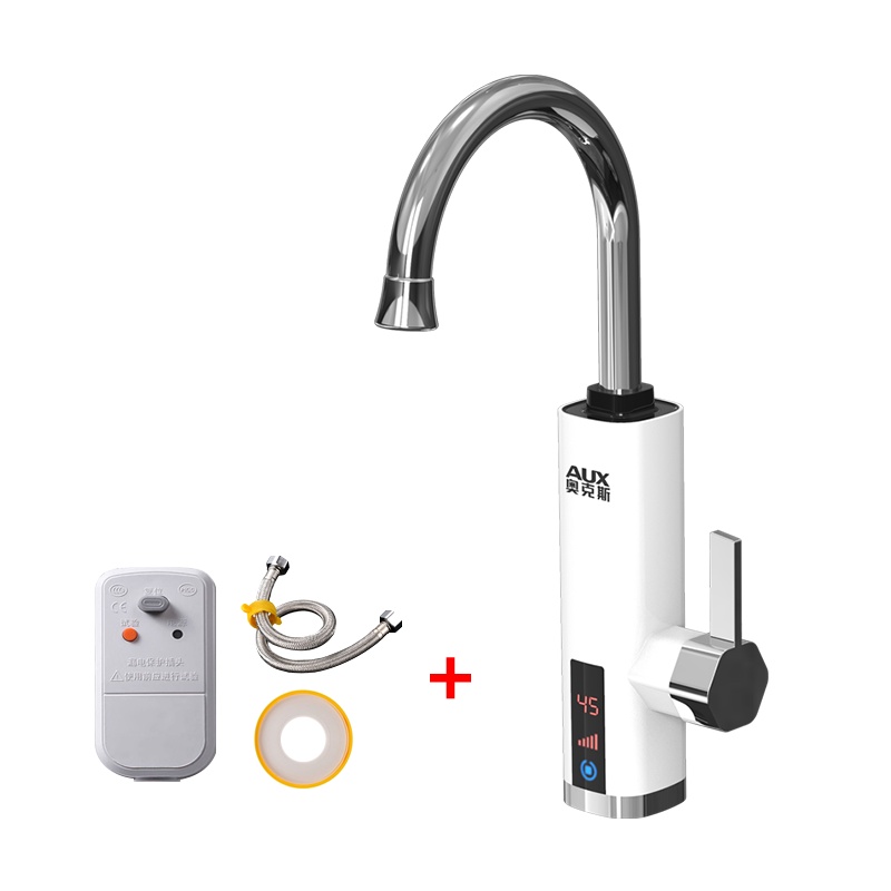 奥克斯(AUX)即热式电热水龙头厨房小厨宝下进水款数码温显变频调温ST1X3白色(漏保套装)