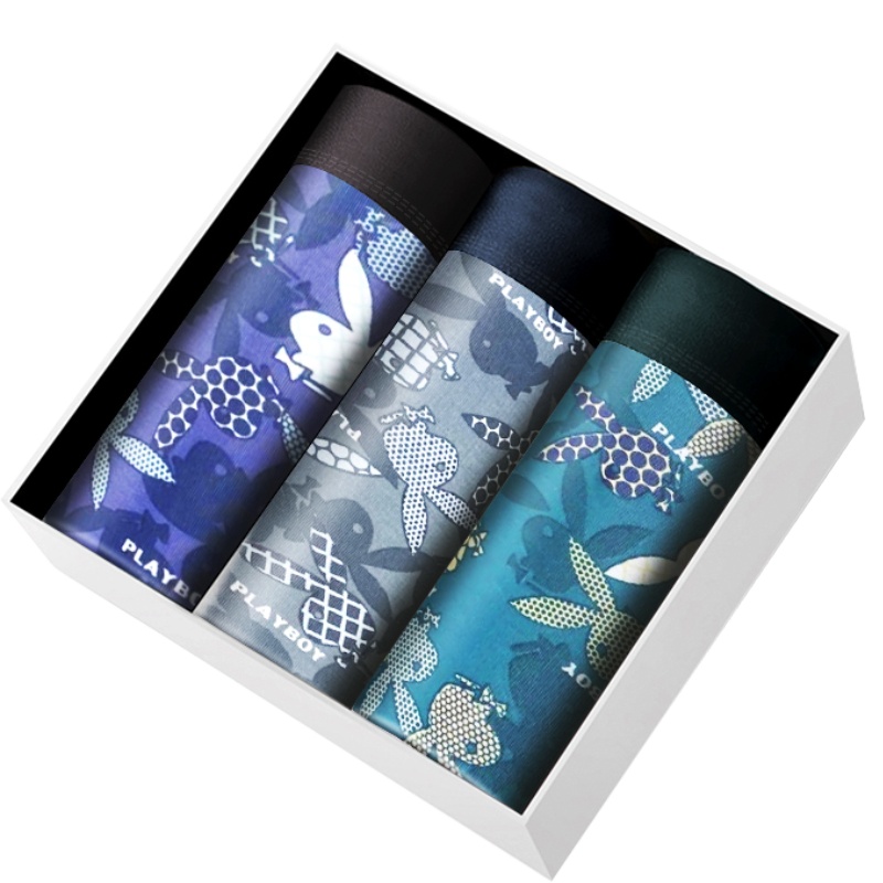 花花公子男士内裤冰丝透气弹力中腰短裤头夏季薄款5555