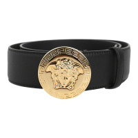 19ss新品 范思哲/VERSACE 男士皮带 美杜莎logo 牛皮革 黑色 意大利进口