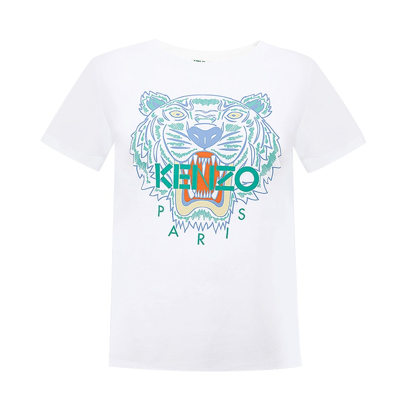 KENZO 高田贤三 2020新款 女士经典虎头印花短袖高端女士T恤 