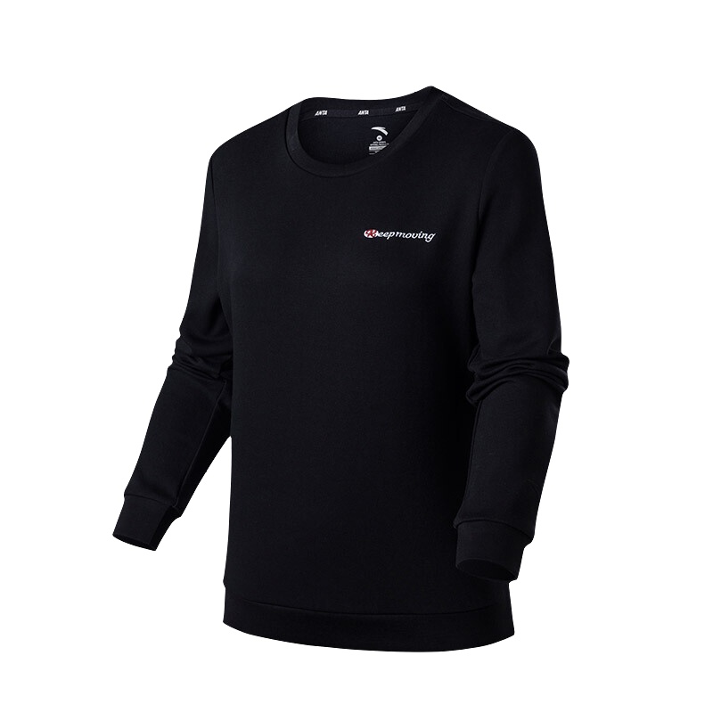 安踏女套头衫卫衣2019夏季新款圆领简约百搭针织上衣16837739