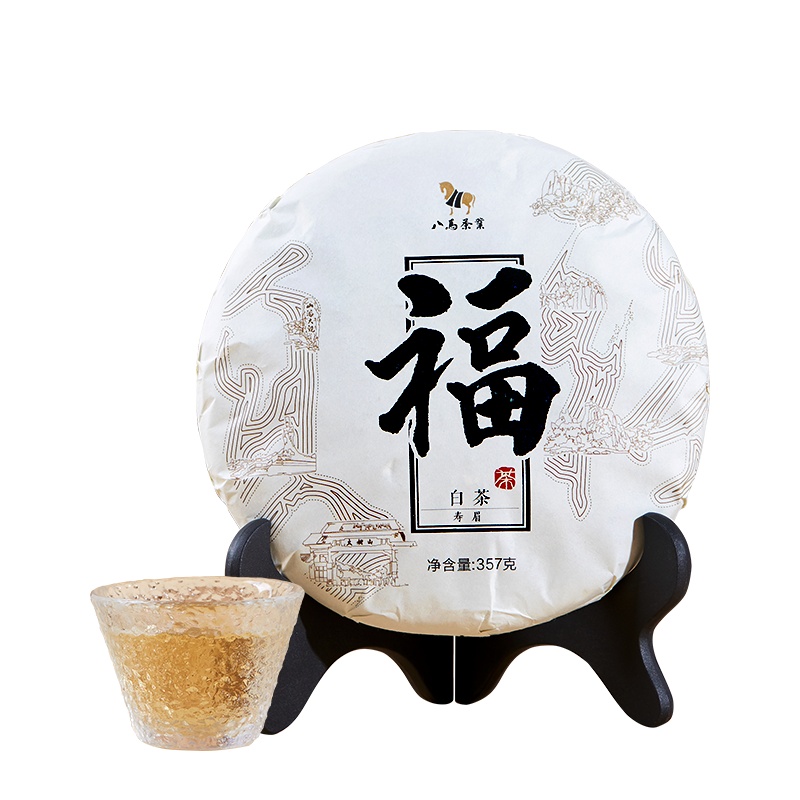 八马茶叶 福鼎白茶太姥山紧压寿眉白茶饼 357g