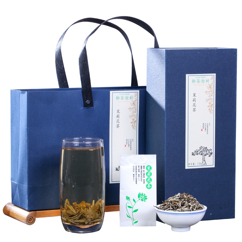和茶原叶 茶叶 茉莉花茶 特级银毫 雅致系列 礼盒装 160g 产地: 福建省
