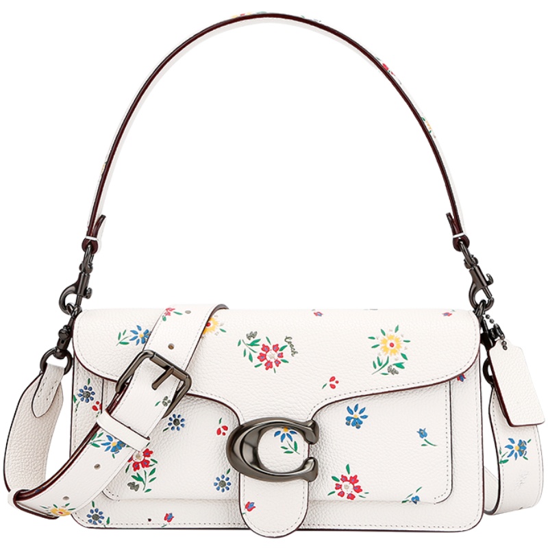 蔻驰 COACH 奢侈品 女士专柜款TABBY皮质手提单肩斜挎包白色印花 630 V5CHK