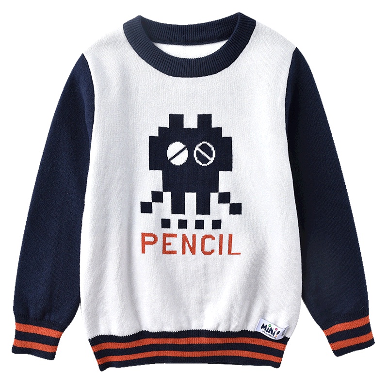 铅笔俱乐部童装2019秋季新款男童套头毛衫小童圆领针织外套