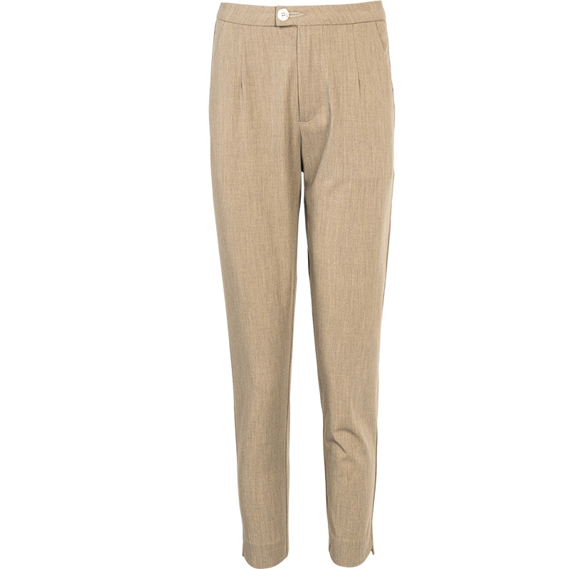 晚白2020秋季新品通勤简约百搭纯色高腰常规款直筒裤休闲裤西裤女