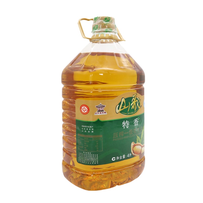 山歌特香花生油一级物理压榨植物油4L*1桶装家用食用油
