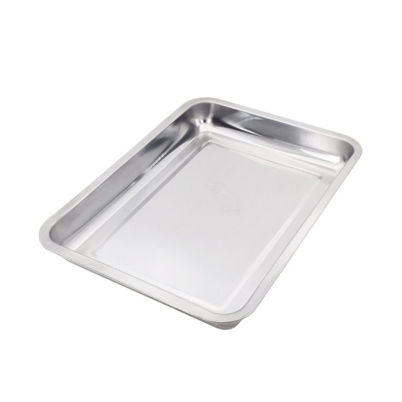 企采严选 方盘不锈钢盘子长方形蒸饭烧烤盘铁盘餐盘菜盘饺子盘商用厨房托盘60*40*2