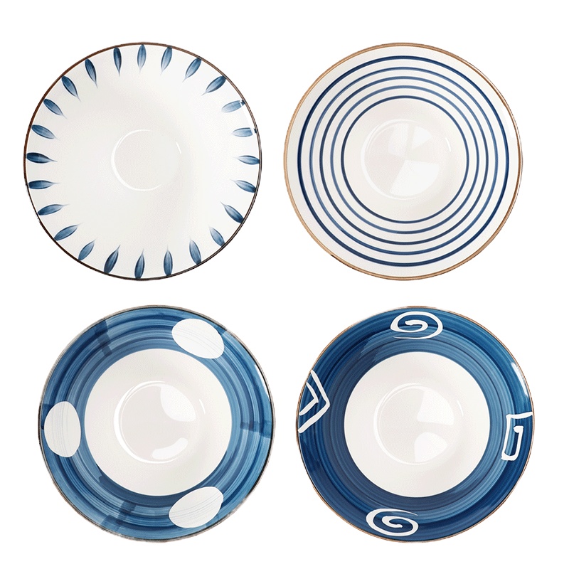 贝瑟斯 8寸拉面碗4个装斗笠碗汤碗陶瓷泡面碗日式餐具大号