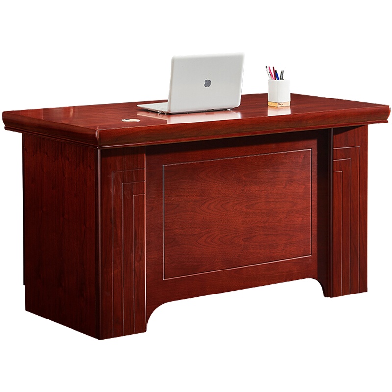 三圣 办公家具老板桌办公桌电脑桌油漆台式商务写字台实木贴皮职员办公桌1.2米