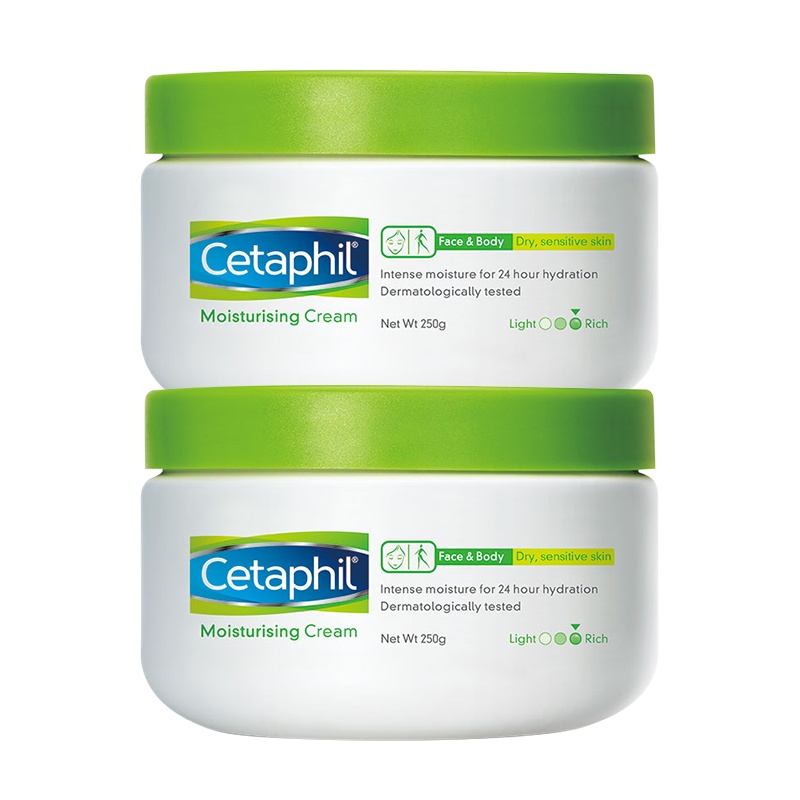 丝塔芙Cetaphil舒润保湿霜250g *2滋润营养保湿补水男女通用进口宝宝霜大白罐 乳液面霜 护手霜 身体乳