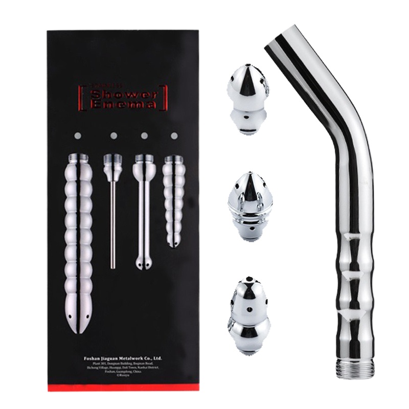 云掌柜弯型三头款肛门清洗器SM肛门冲洗器男用后庭灌肠清洗清肠女用插入工具情趣用品肛塞gay