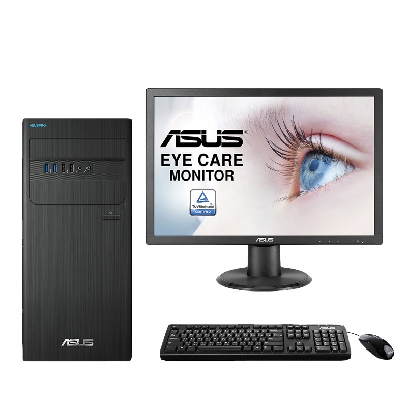 华硕(ASUS）D640MB 商用台式机23.8英寸显示器( HH I3 8100 4G 1T 集显 黑 无系统）