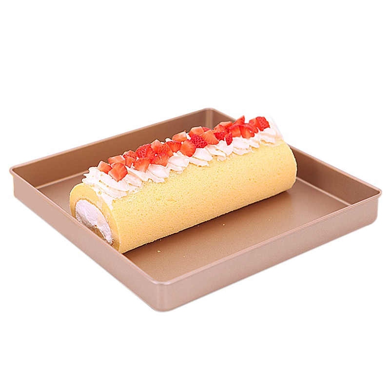 学厨CHEF MADE 烘焙模具 香槟金色11寸不粘正方形烤盘 蛋糕卷烤盘厨房工具 WK9055