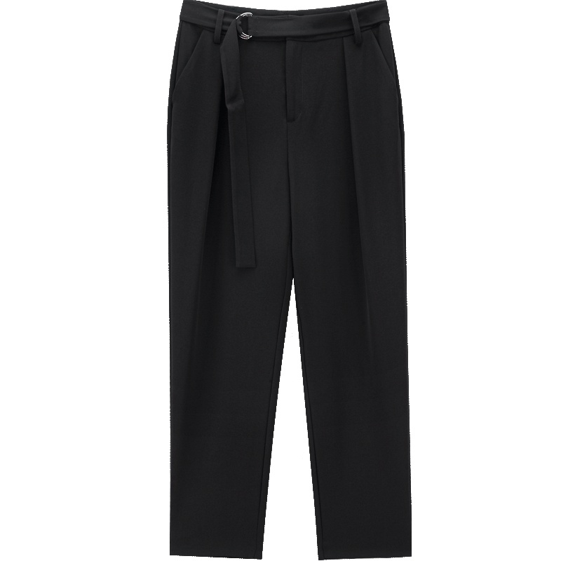 2019爱居兔秋装女装 经典黑色时尚休闲裤