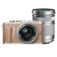 奥林巴斯(OLYMPUS) E-PL10 14-42EZ+40-150 R双镜头微单相机 防抖 4K视频 自拍美颜 棕色