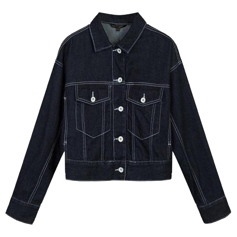 拉夏贝尔帅气短款上衣女装牛仔外套衣服韩版宽松女生10015513