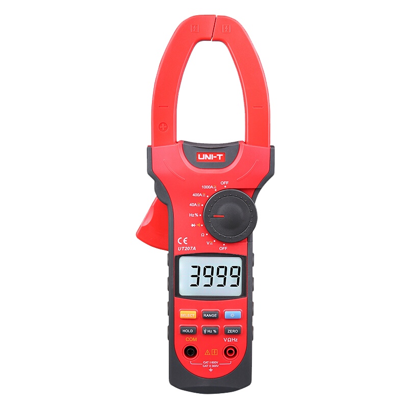 优利德(UNI-T) 1000A数字交直流钳形表 钳型万用表 UT207A 1个