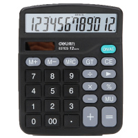 得力837es双电源办公计算器太阳能计算机光能大屏桌上计算器