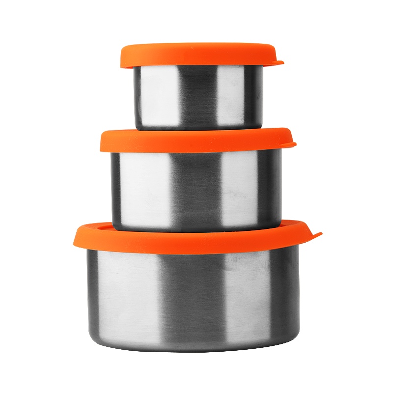 304不锈钢迷你保鲜碗硅胶盖储物罐冰箱密封保鲜盒上班族便当盒