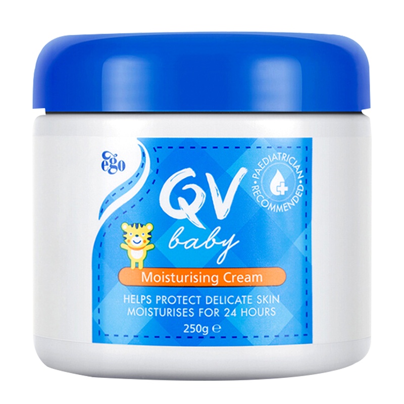 QV Baby小老虎倍润霜(小老虎)EGO意高温和宝宝润肤乳温和不刺激 低敏婴儿儿童面霜250g含角鲨烷护脸澳洲进口