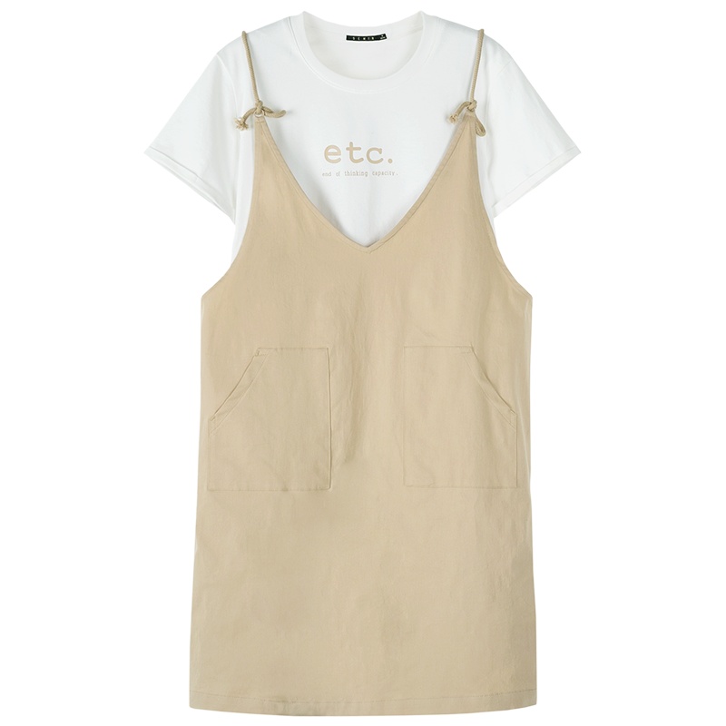 Semir森马套装女2019夏季新款两件套短袖T恤上衣吊带衫少女甜美潮流