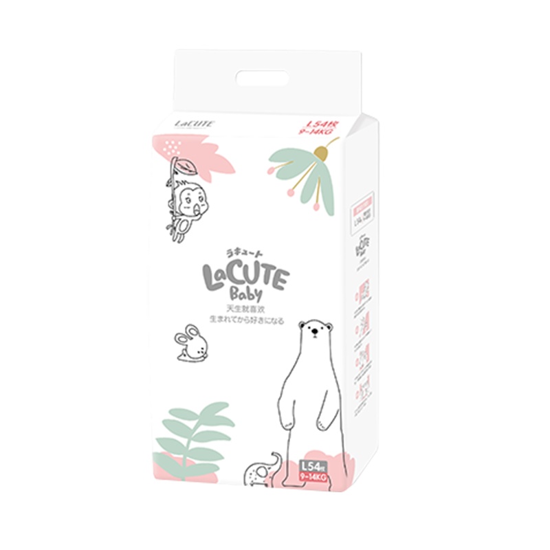 Lacute乐可爱森林王子婴儿纸尿裤L码54片宝宝柔软超薄纸尿裤适用9-14kg
