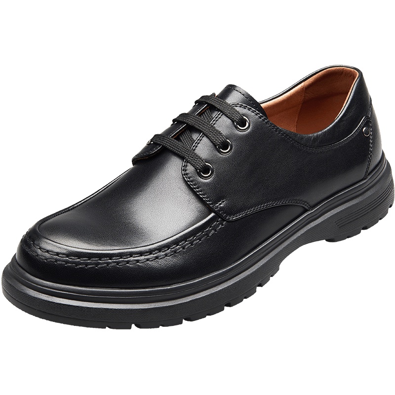 康奈男鞋 秋季真皮系带休闲皮鞋英伦轻质圆头商务休闲皮鞋 1177003