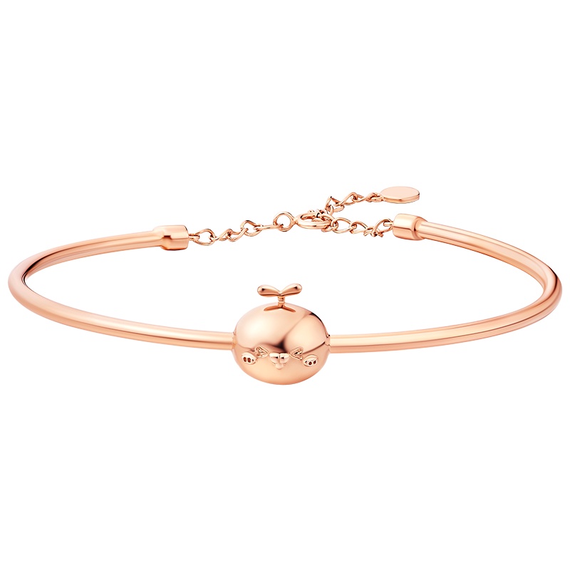 《长草颜团子》正版授权 Mover魔吻 长草颜团子玫瑰金欢笑团子18K金手镯​