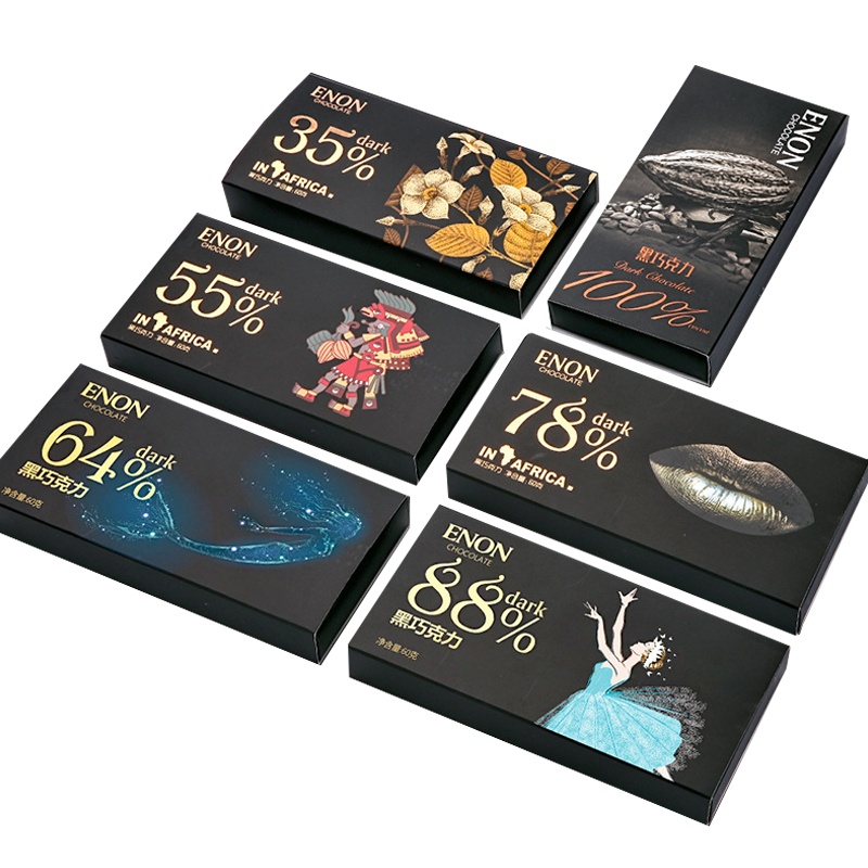 怡浓(ENON) 纯可可脂 55%可可黑巧克力60g 苦甜均衡 黑巧克力 纯可可脂礼盒装 零食品情人节抖音零食糖果