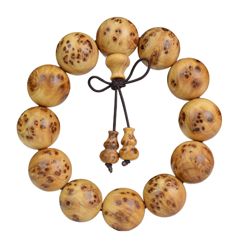 [梵心阁]太行崖柏留疤老料佛珠20mm手串手工小孔男女念珠手链