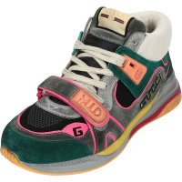 GUCCI 古驰 男士 Ultrapace系列织物配皮系带中帮休闲运动鞋脏脏鞋 598132 0PVZ0