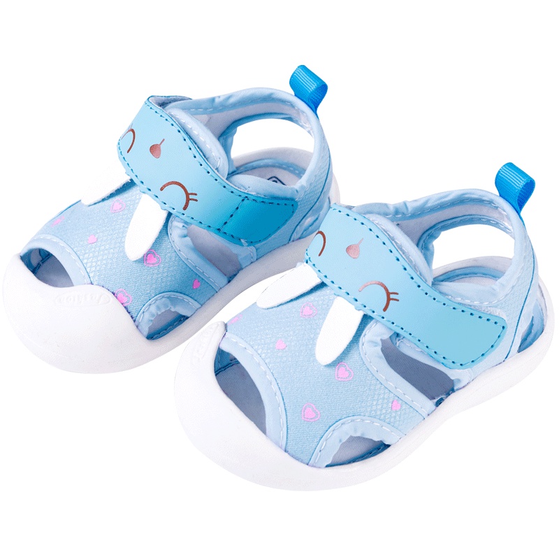 贝贝怡宝宝凉鞋防滑软底鞋子夏季新款女童透气防滑公主鞋182X015