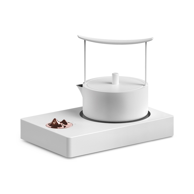 [苏宁自营]三界茶具 观山电茶炉复古茶炉电陶炉煮茶套装 家用烧水泡茶功夫茶具不锈钢简约创意茶壶 送礼佳品礼盒装