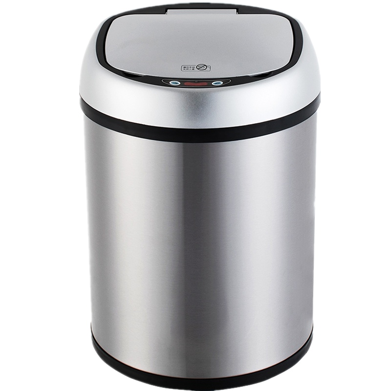 得力deli9550智能感应垃圾桶 客厅充电智能垃圾筒 8L不锈钢智能感应垃圾桶 家用办公智能带盖垃圾桶