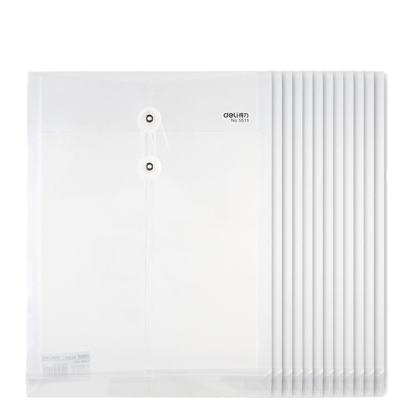 得力(deli)10只加厚防水淋文件袋资料袋档案袋 绑带式票据收纳袋 5511