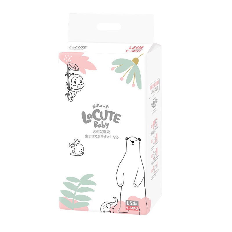乐可爱森林王子超薄透气纸尿裤新生婴儿尿不湿男女宝宝尿片夏L码54片*4包