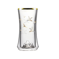 个杯堂 金银烧仙鹤双层对杯