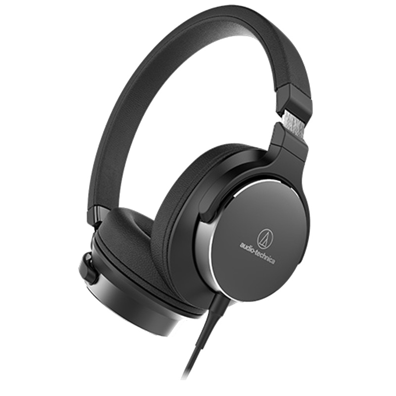 铁三角(audio-technica)ATH-SR5 便携头戴式HiFi有线耳机 高解析音质 黑色