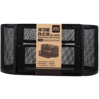 得力(deli)金属网办公桌面收纳盒 多功能九格组合笔筒 办公用品 黑色8902