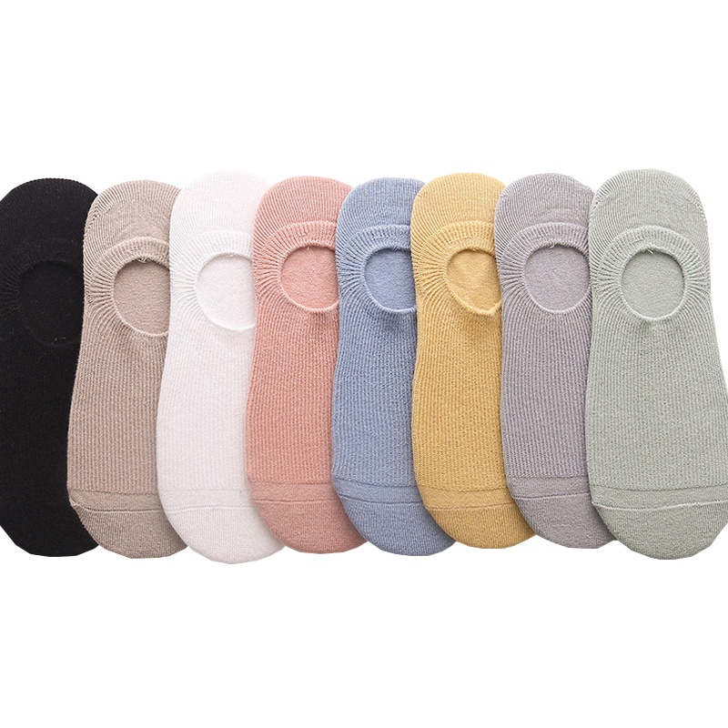 猫人薄棉大后跟女船袜5双套