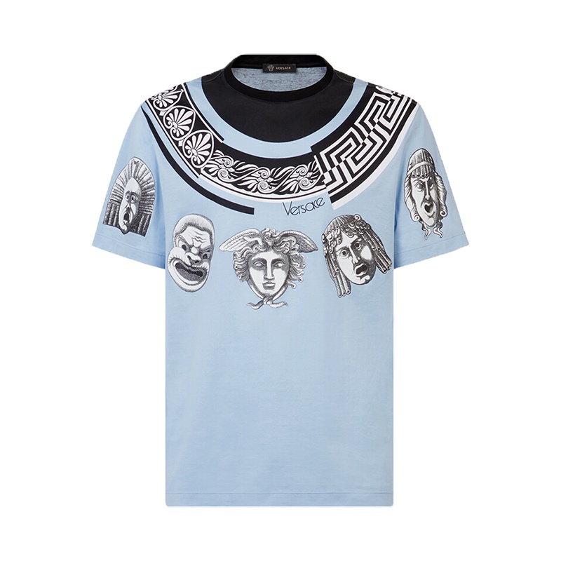 VERSACE 范思哲 奢侈品 男士圆领棉质印花短袖T恤 A79332 A225132 A153 (尺码偏大一码）