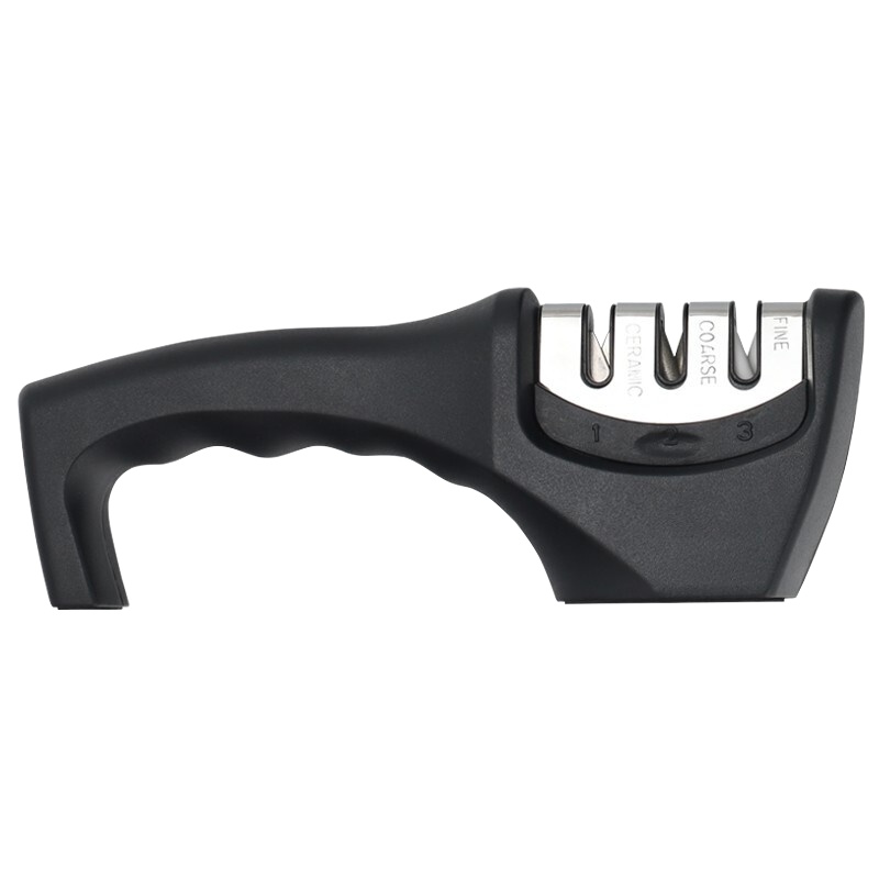 拜杰磨刀石三口磨刀器 厨房用品快速磨刀石 家用手动磨刀石可磨菜刀剁肉骨刀MD-20