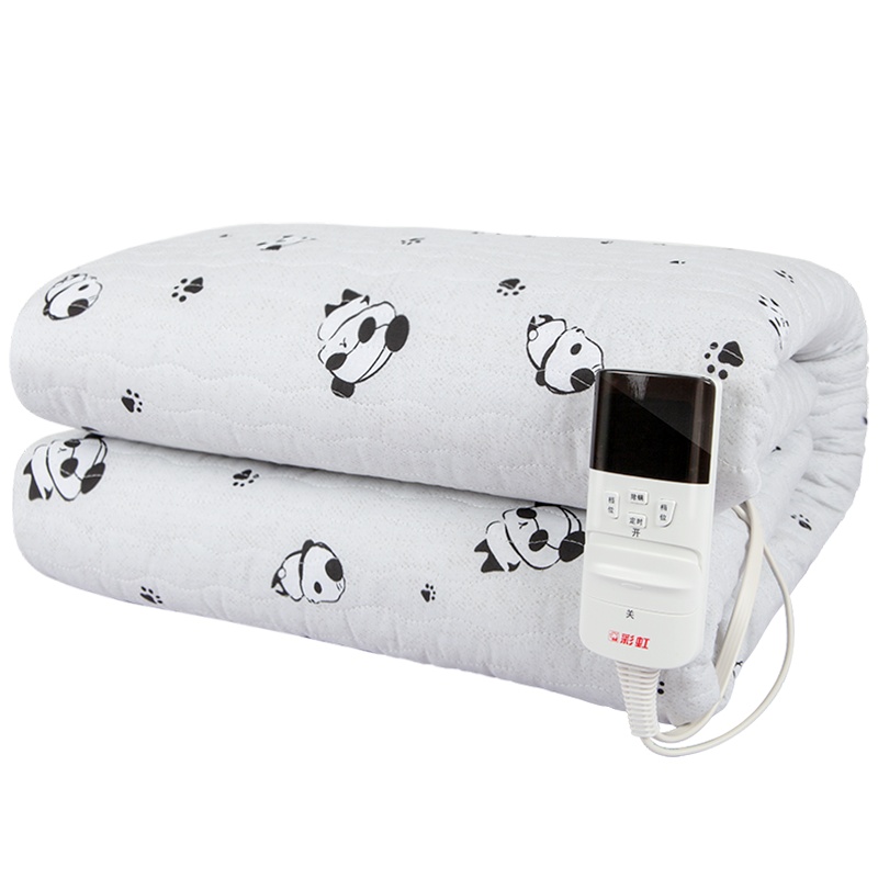 彩虹(RAINBOW)电热毯双人电褥子(1.8*1.5米)棉除螨定时关闭双控双温安全辐射非水暖自营官方旗舰店W18E-1