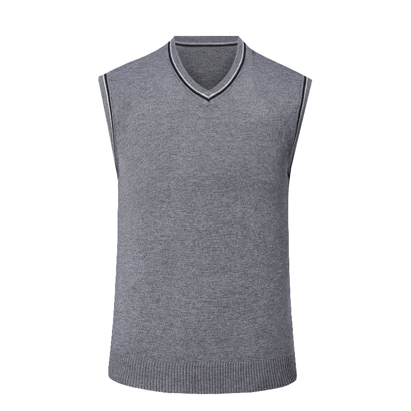 罗曼阿玛尼男装针织衫官方旗舰店2021春新款品牌男士针织羊毛背心中青年马甲无袖V领休闲上衣男装B342-1679