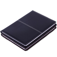 得力(deli)16K 112张 大号磨砂商务皮面本会议记事本笔记本子 3323