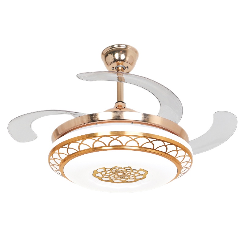 纯铜电机变频隐形风扇灯吊扇灯现代简约餐厅卧室客厅带电风扇吊灯
