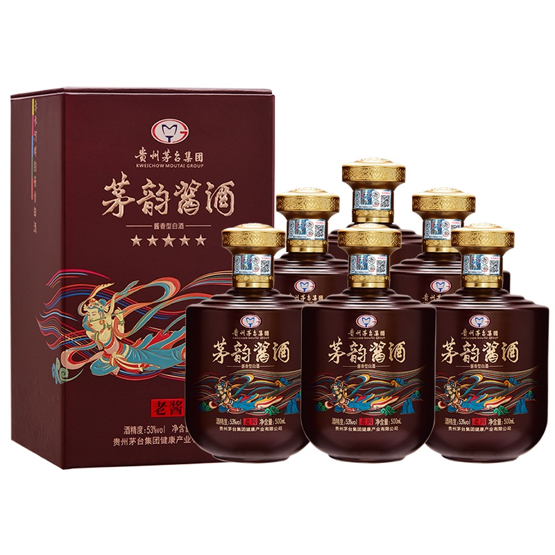 贵州茅台集团 茅韵酱酒 53度酱香型白酒礼盒 500ml*6瓶整箱装