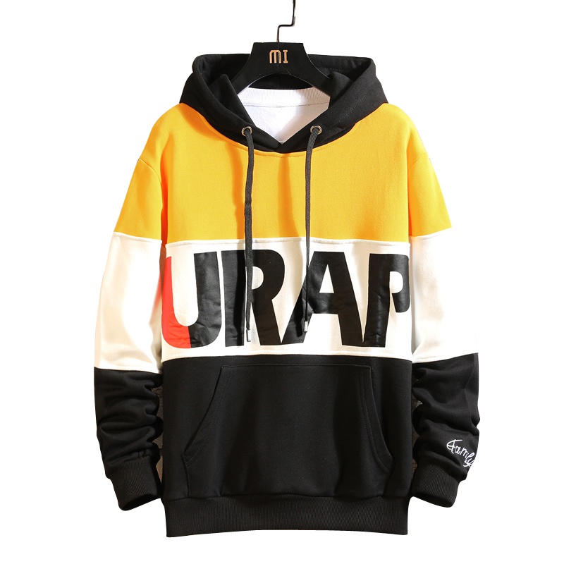 庄吉2019新款男士秋季长袖T恤连帽卫衣韩版潮流秋款宽松男装学生外套