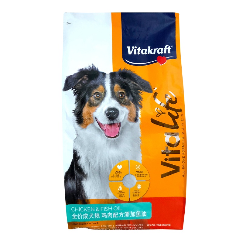 卫塔卡夫Vitakraft全价成犬粮鸡肉配方添加鱼油12kg